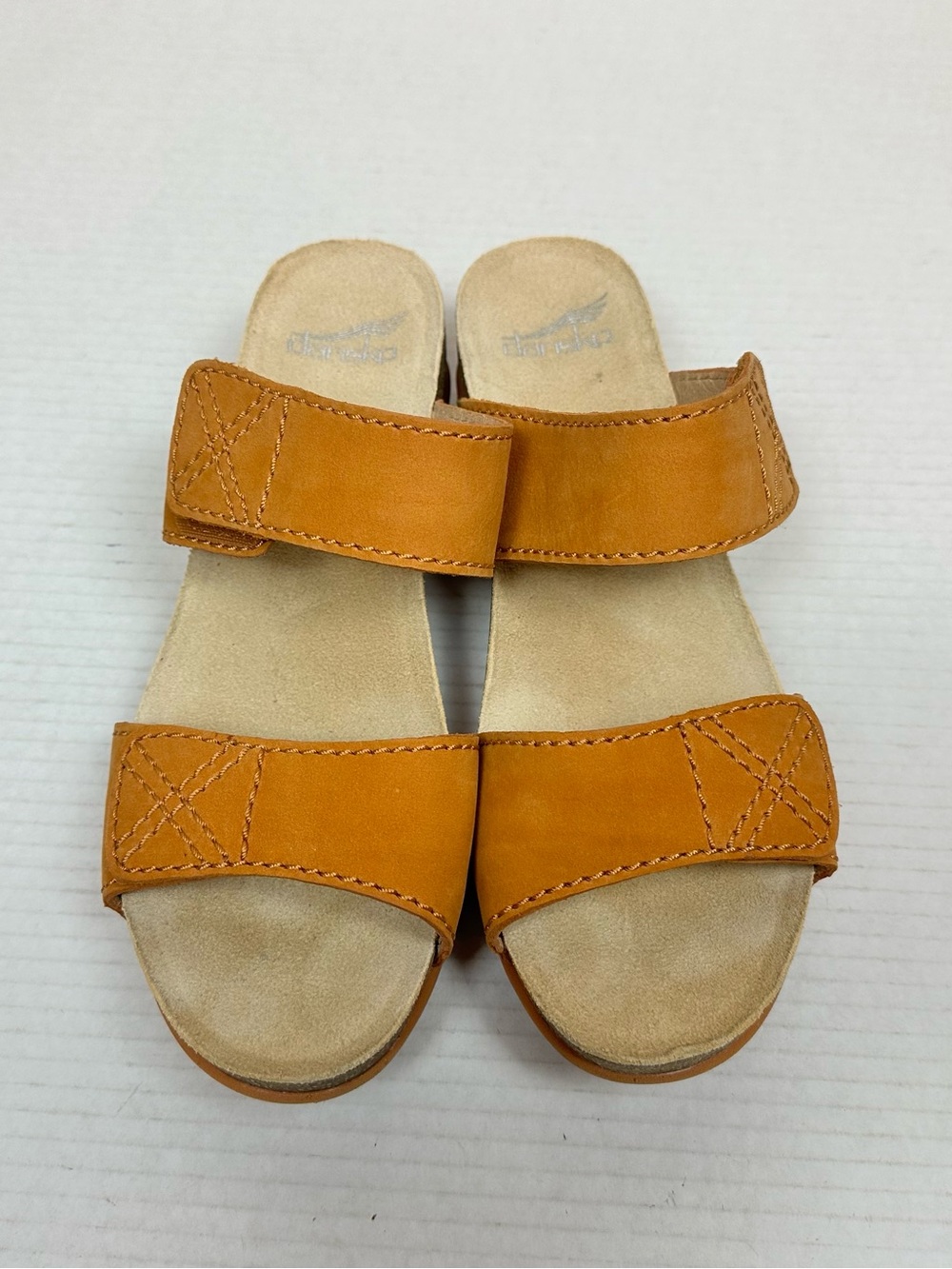 Dansko Maddy Milled Nubuck Cork Wedge Sandals Orange Size 40 EU - 9.5/10 US - Picture 5 of 12